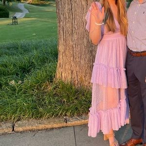 Carrie in Paris tiered tulle midi dress - lavender from Vici